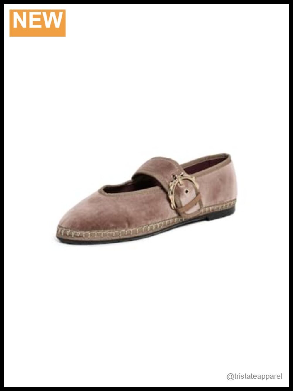 Velvet Mary Jane Flats Round Toe Buckle Strap Casual
